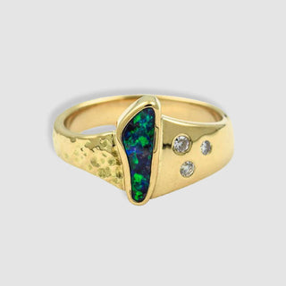 Ring aus Gelb- und Weissgold mit Tansanit aus zweiter Hand