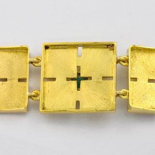 Gliederarmband aus Gelbgold mit Smaragd