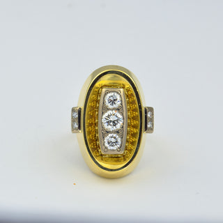 Vintage Brillantring aus Gelb- und Weißgold