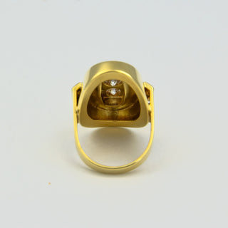 Vintage Brillantring aus Gelb- und Weißgold