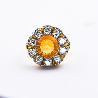Ring aus Gelb- und Weißgold mit Citrin und Brillant