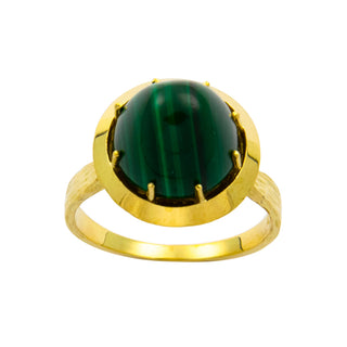 Vintage Ring aus Gelbgold mit Malachit