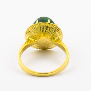 Vintage Ring aus Gelbgold mit Malachit
