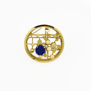 Brosche aus Gelbgold mit Lapislazuli