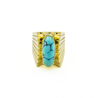 Vintage Ring aus Gelbgold mit Türkis