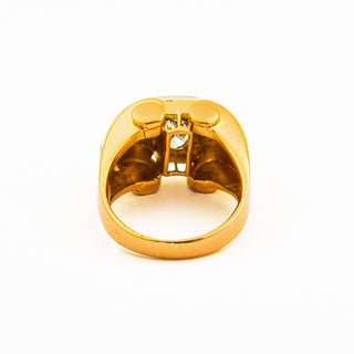 Vintage Brillantring aus Rose- und Weißgold