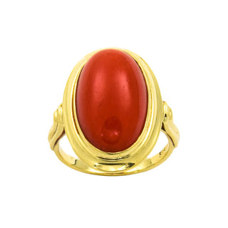 Vintage Korallenring aus Gelbgold