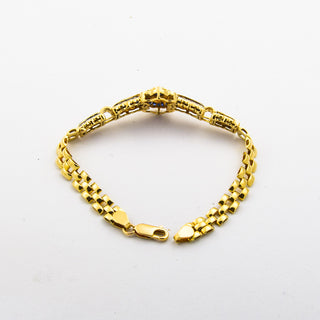 Vintage Armband aus Gelb- und Weißgold mit Saphir und Diamant