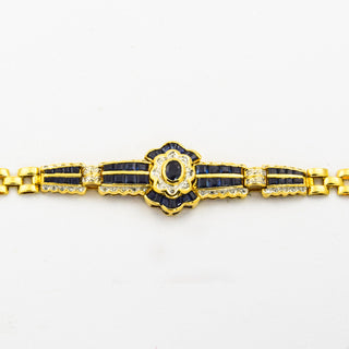 Vintage Armband aus Gelb- und Weißgold mit Saphir und Diamant