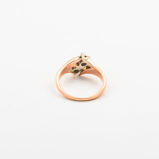 Vintage Brillantring aus Rot- und Weißgold