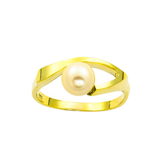 Vintage Perlenring aus Gelbgold