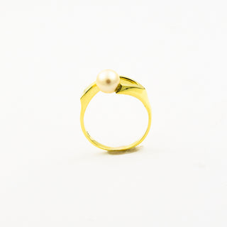 Vintage Perlenring aus Gelbgold