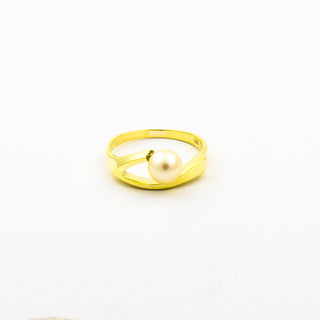 Vintage Perlenring aus Gelbgold
