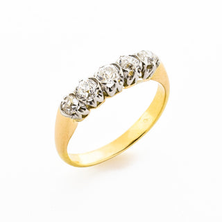 Diamantring aus Gelb- und Weißgold, 1930-1940er Jahre