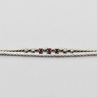 Armband aus Weißgold mit Rubin und Brillant, 1970er Jahre