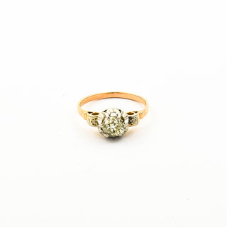 Art Déco Diamantring aus Rosé- und Weißgold