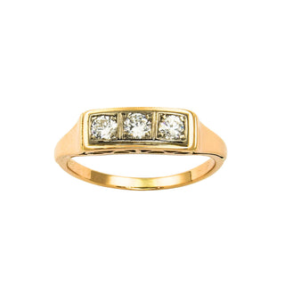 Brillantring aus Gelb- und Weißgold