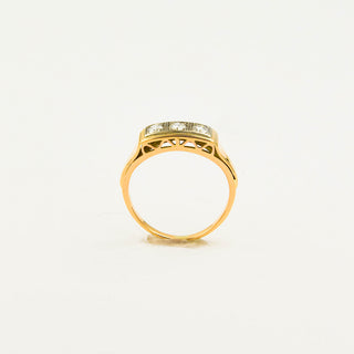 Brillantring aus Gelb- und Weißgold