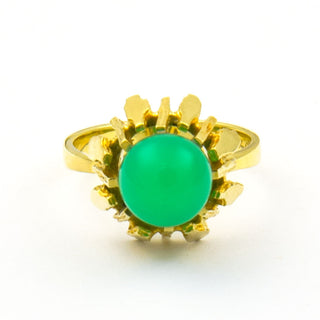 Ring aus Gelbgold mit Chrysopras
