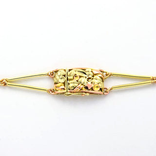 Collier aus Gelb- und Rotgold mit Aquamarin und Brillant, Handarbeit