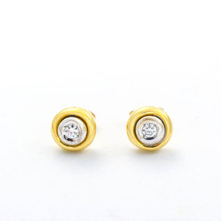 Brillantohrstecker aus Gelb- und Weißgold