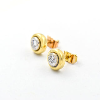 Brillantohrstecker aus Gelb- und Weißgold