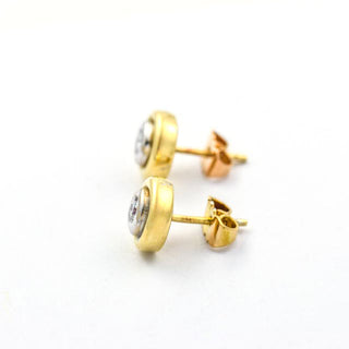 Brillantohrstecker aus Gelb- und Weißgold