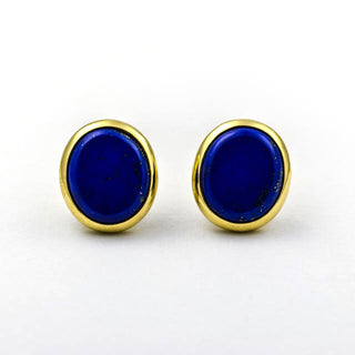 Ohrstecker aus Gelbgold mit Lapislazuli
