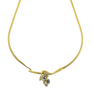 Collier aus Gelbgold mit Aquamarin und Brillant