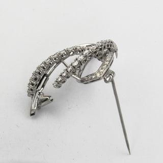 Brosche aus Weißgold mit Diamant und Brillant, neuwertig