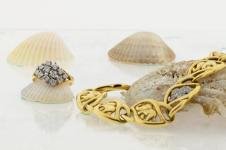 Hochwertiges gebrauchtes Brillantarmband und Brillantring aus Gold