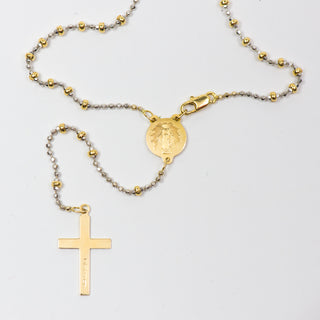 Weiß- und Gelbgold Rosenkranz