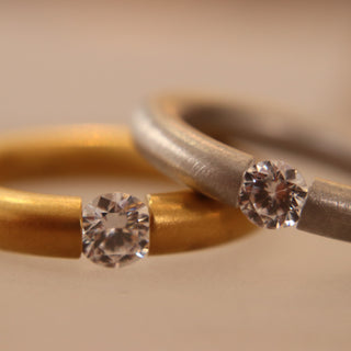 Solitär Ringe Gelb- und Weißgold