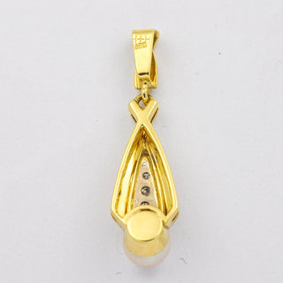 Anhänger aus 585 Gelb- und Weißgold mit Diamant, nachhaltiger second hand Schmuck perfekt aufgearbeitet
