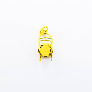 Anhänger Stuhl aus 585 Gelbgold mit Glas, nachhaltiger second hand Schmuck perfekt aufgearbeitet