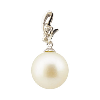 Perlenanhänger aus 750 Weißgold mit Brillant, nachhaltiger second hand Schmuck perfekt aufgearbeitet