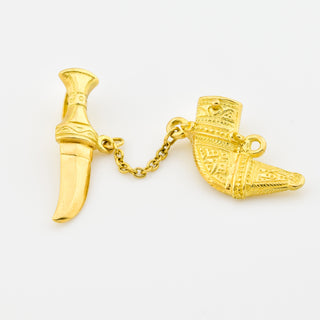 Anhänger Zeremoniendolch aus 750 Gelbgold, nachhaltiger second hand Schmuck perfekt aufgearbeitet