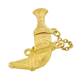 Anhänger Zeremoniendolch aus 750 Gelbgold, nachhaltiger second hand Schmuck perfekt aufgearbeitet