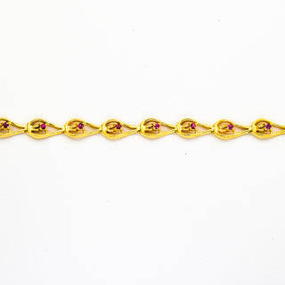 Armband aus 585 Gelbgold mit Rubin, nachhaltiger second hand Schmuck perfekt aufgearbeitet