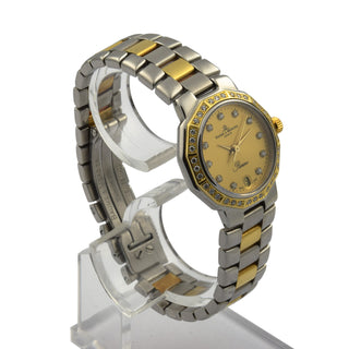 Baume & Mercier Riviera Quarzwerk mit Edelsteinbesatz, Datumsanzeige, Zentralsekunde und verschraubter Gehäuseboden, gebrauchte Luxusuhr im Top-Zustand