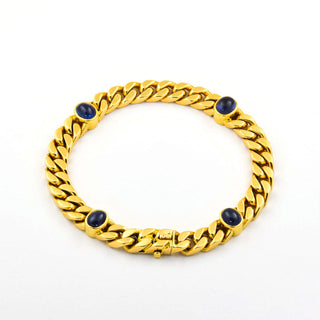 Binder Saphirarmband aus 750 Gelbgold, nachhaltiger second hand Schmuck perfekt aufgearbeitet