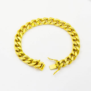 Binder Panzerarmband aus 585 Gelbgold, nachhaltiger second hand Schmuck perfekt aufgearbeitet