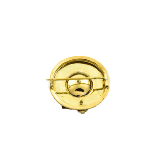 Brosche aus 585 Gelbgold mit Perle, nachhaltiger second hand Schmuck perfekt aufgearbeitet