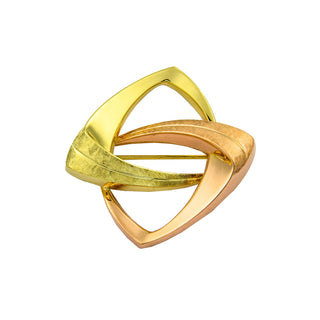 Brosche aus 585 Gelb- und Rotgold, nachhaltiger second hand Schmuck perfekt aufgearbeitet