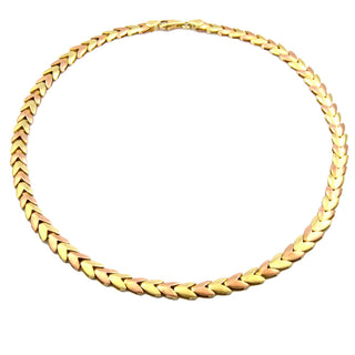 Collier im Verlauf aus 585 Gelb- und Rotgold, 41 cm, nachhaltiger second hand Schmuck perfekt aufgearbeitet
