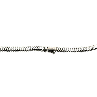 Collier aus 750 Weißgold mit Saphir und Brillant, nachhaltiger second hand Schmuck perfekt aufgearbeitet