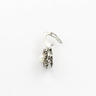 An-/Einhänger aus 585 Weißgold mit Perle und Diamant, nachhaltiger second hand Schmuck perfekt aufgearbeitet