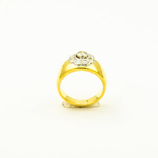 Entourage-Ring aus 750 Gelb- und Weißgold mit Brillant, nachhaltiger second hand Schmuck perfekt aufgearbeitet