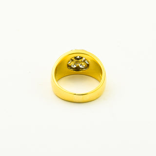 Entourage-Ring aus 750 Gelb- und Weißgold mit Brillant, nachhaltiger second hand Schmuck perfekt aufgearbeitet