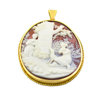 Anhänger aus 585 Gelbgold mit Kamee/Gemme, nachhaltiger second hand Schmuck perfekt aufgearbeitet